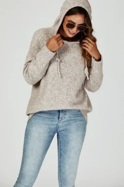 Knit Hoodie In Beige
