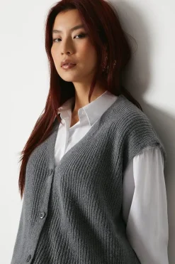 Knitted Button Through Waistcoat