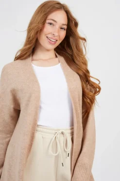 Knitted Dropped Shoulder Maxi Cardigan