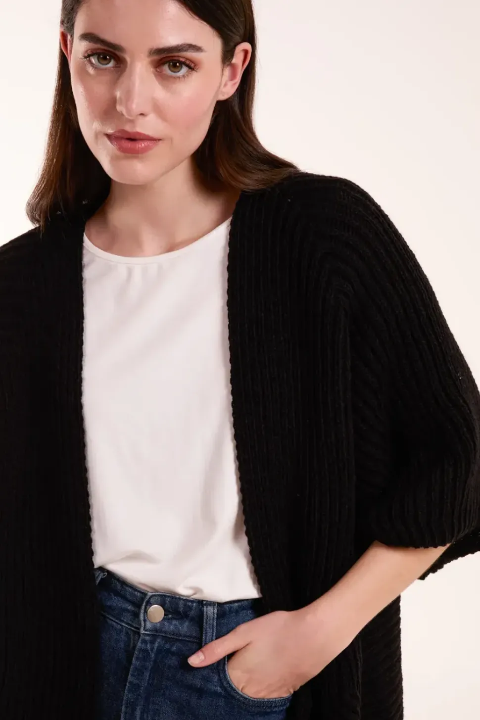 Knitted Mid Length Cardigan