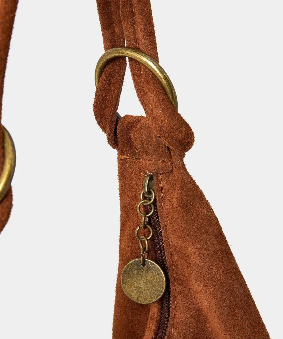 Knotted Italian Suede Hobo Bag