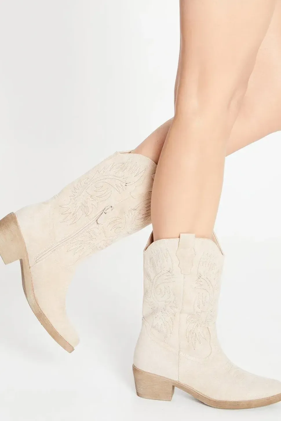 Kobi Stitch Detail Western Cowboy Calf Boots