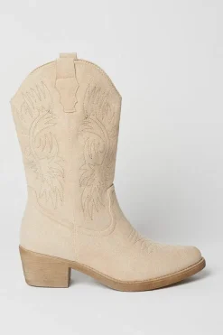 Kobi Stitch Detail Western Cowboy Calf Boots