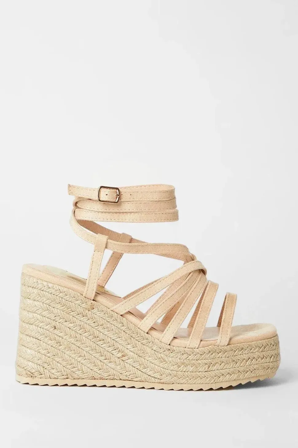 Krissy Multi Strap High Espadrille Covered Wedges