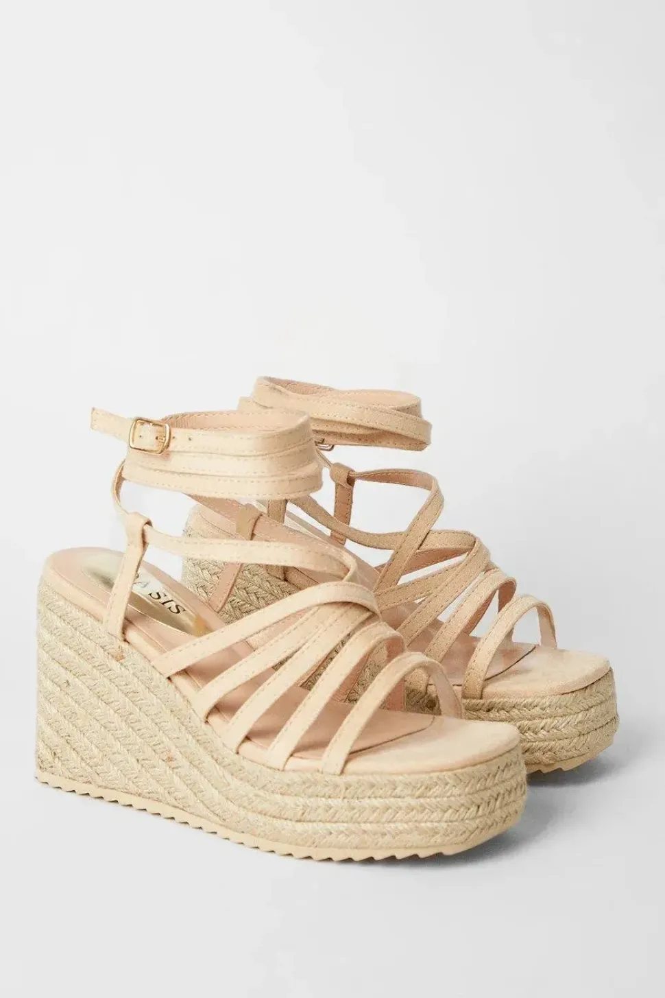 Krissy Multi Strap High Espadrille Covered Wedges
