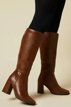 Kristen Square Toe Clean Knee High Boots