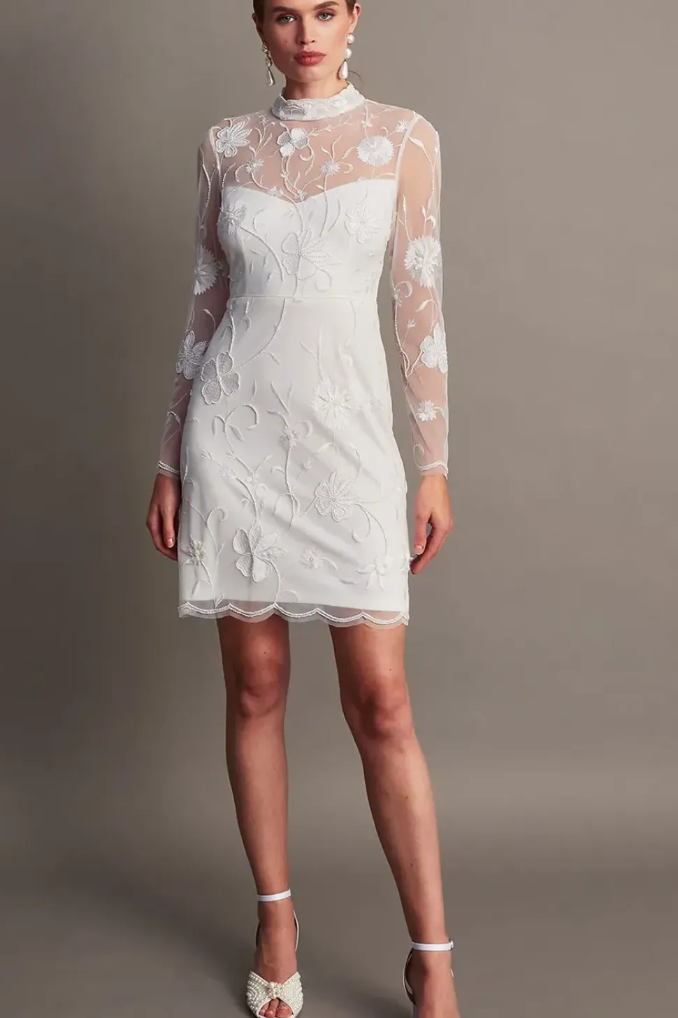 Krystyna Embroidered Short Bridal Dress