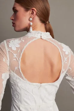 Krystyna Embroidered Short Bridal Dress