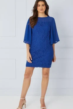 Lace Chiffon Sleeve Shift Dress