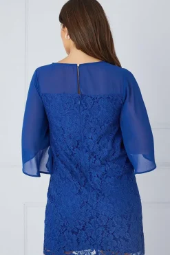 Lace Chiffon Sleeve Shift Dress