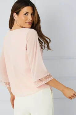 Lace Cuff Overlay Top