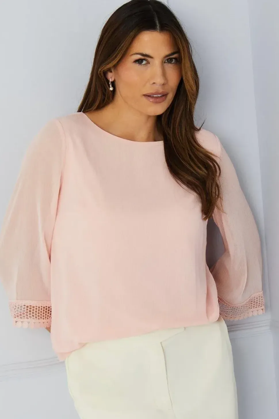 Lace Cuff Overlay Top