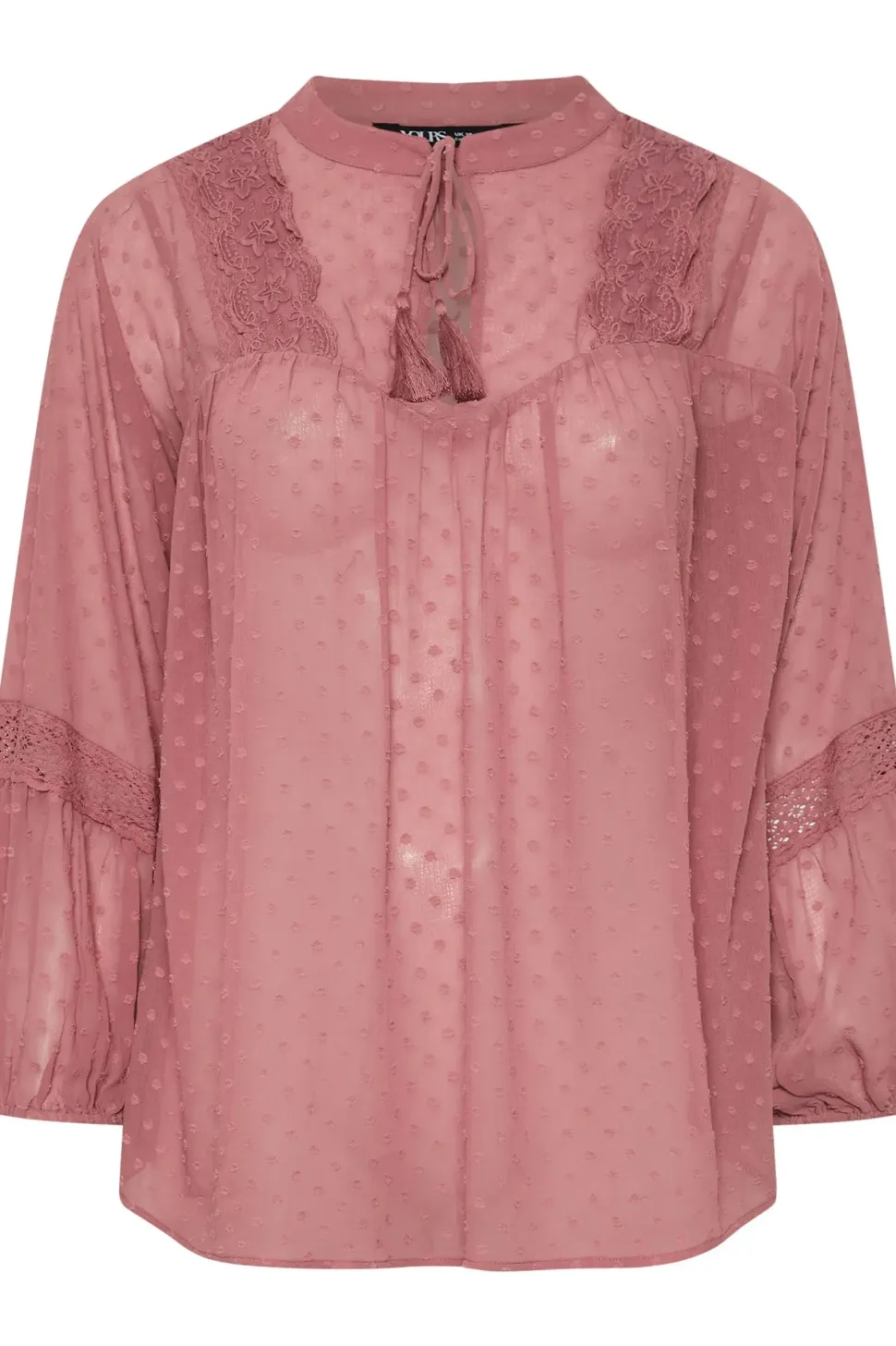 Lace Detail Dobby Blouse
