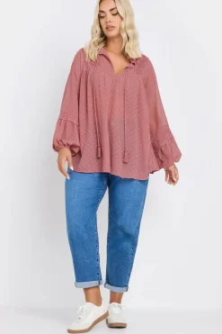 Lace Detail Dobby Blouse