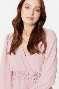 Lace Detail Long Sleeve Mini Dress