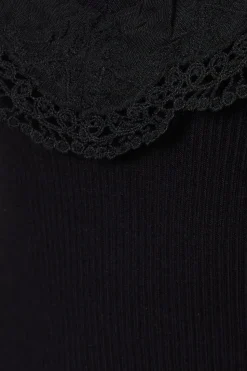 Lace Detail Ribbed Midi Dress