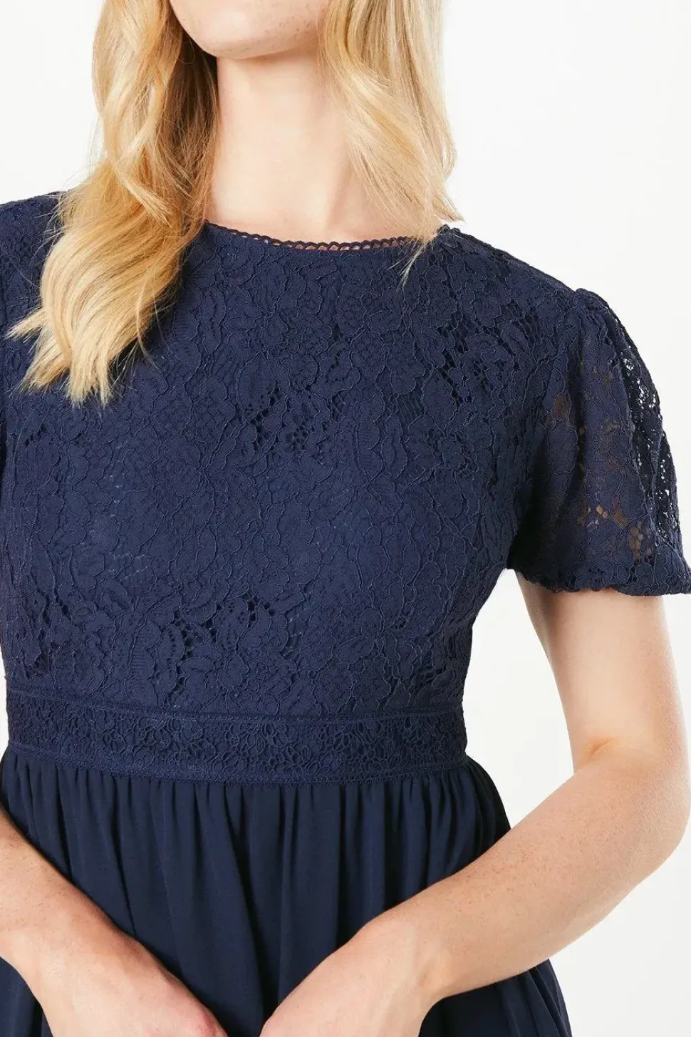 Lace Drop Hem Midaxi Dress