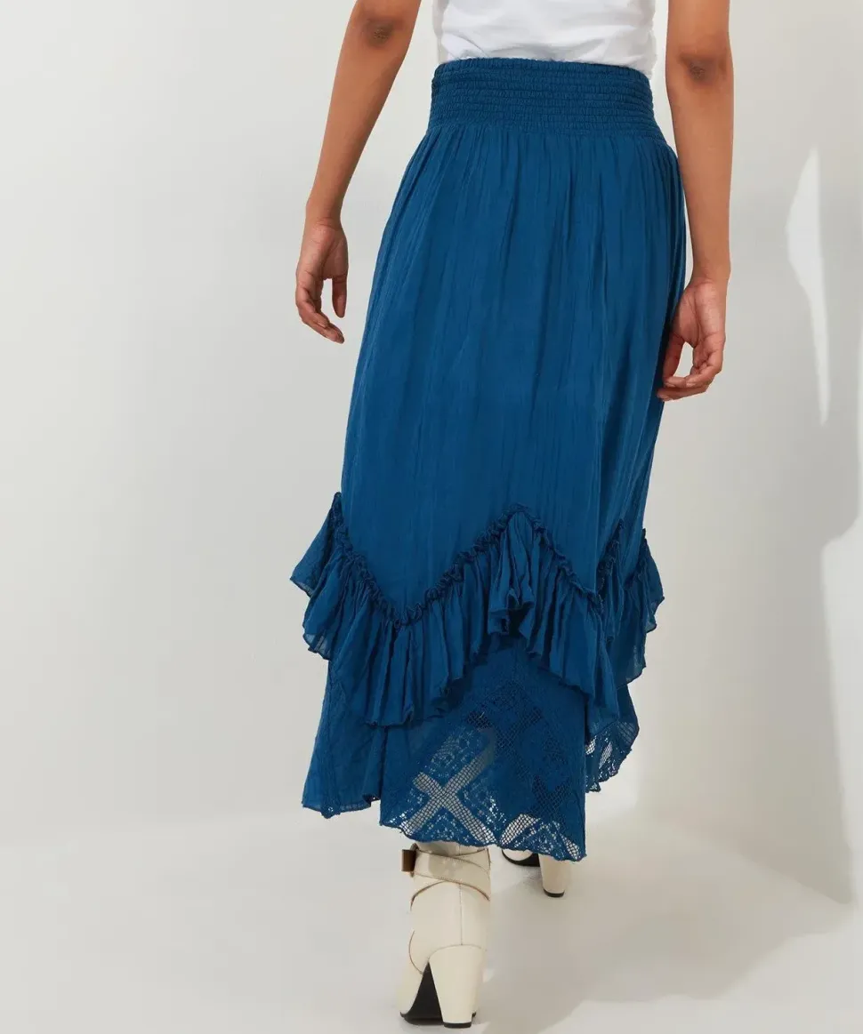Lace Godet Maxi Skirt