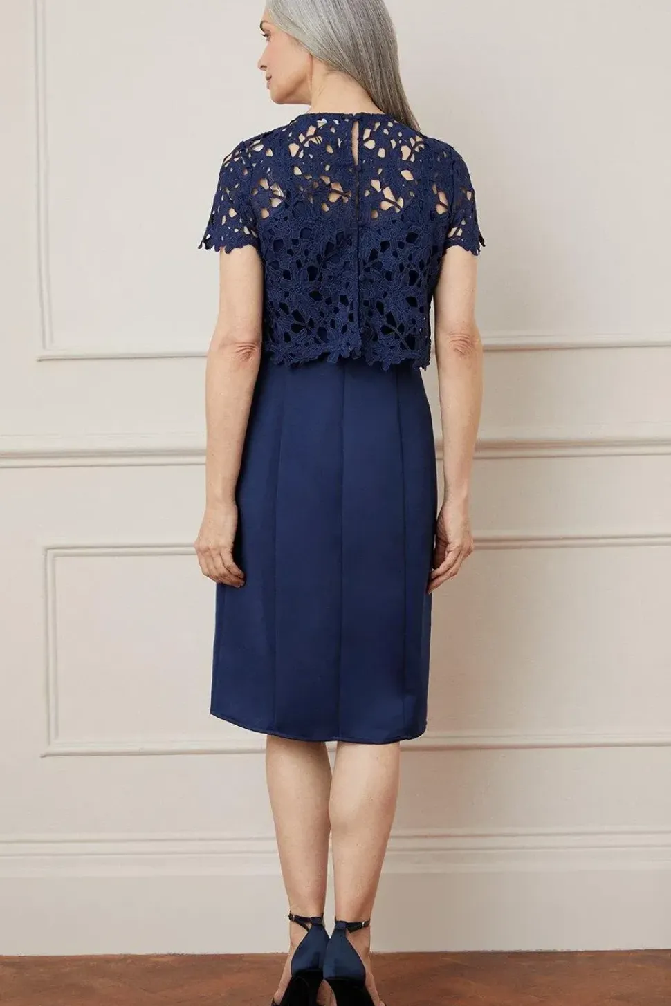 Lace 2 In 1 Overlay Shift Dress
