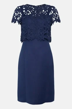 Lace 2 In 1 Overlay Shift Dress