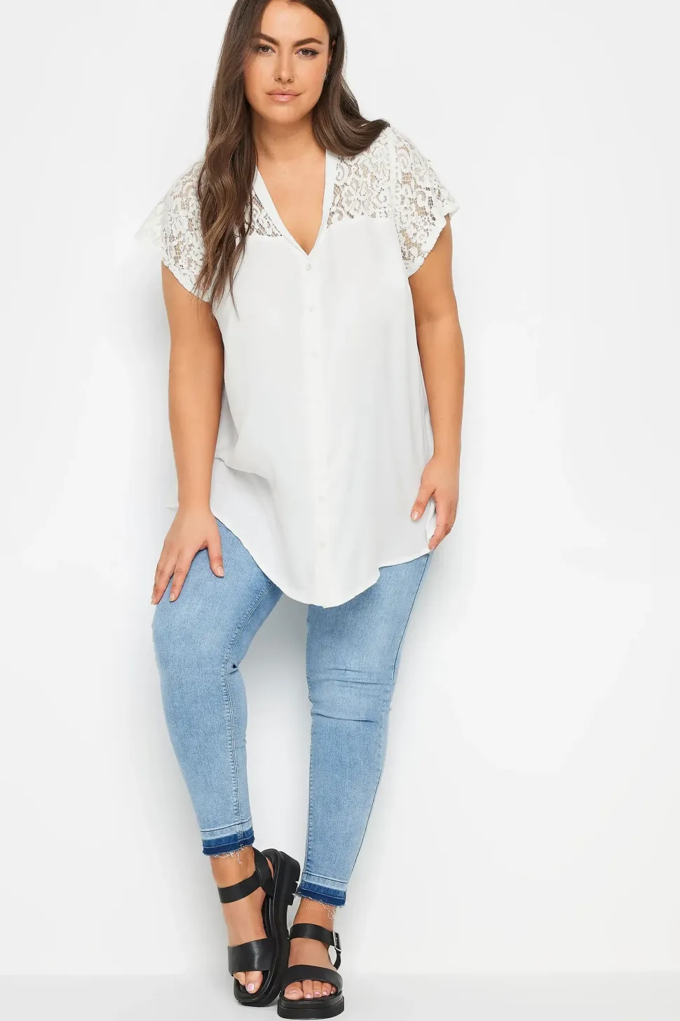 Lace Insert Blouse