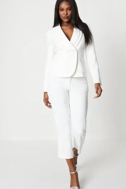 Lace Insert Peplum Blazer