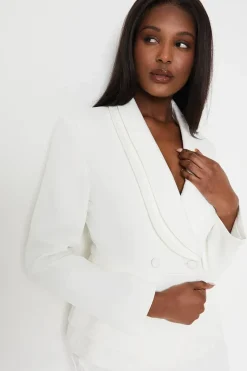 Lace Insert Peplum Blazer