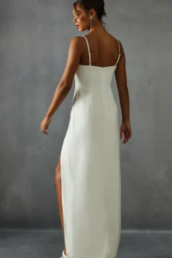 Lace Insert Strappy Cupped Maxi Dress