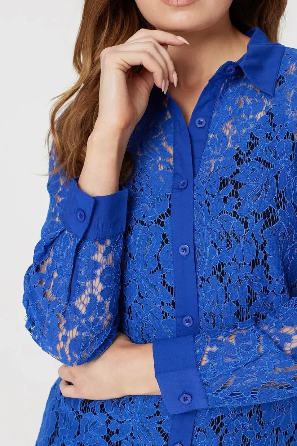Lace Longline Shirt Dress