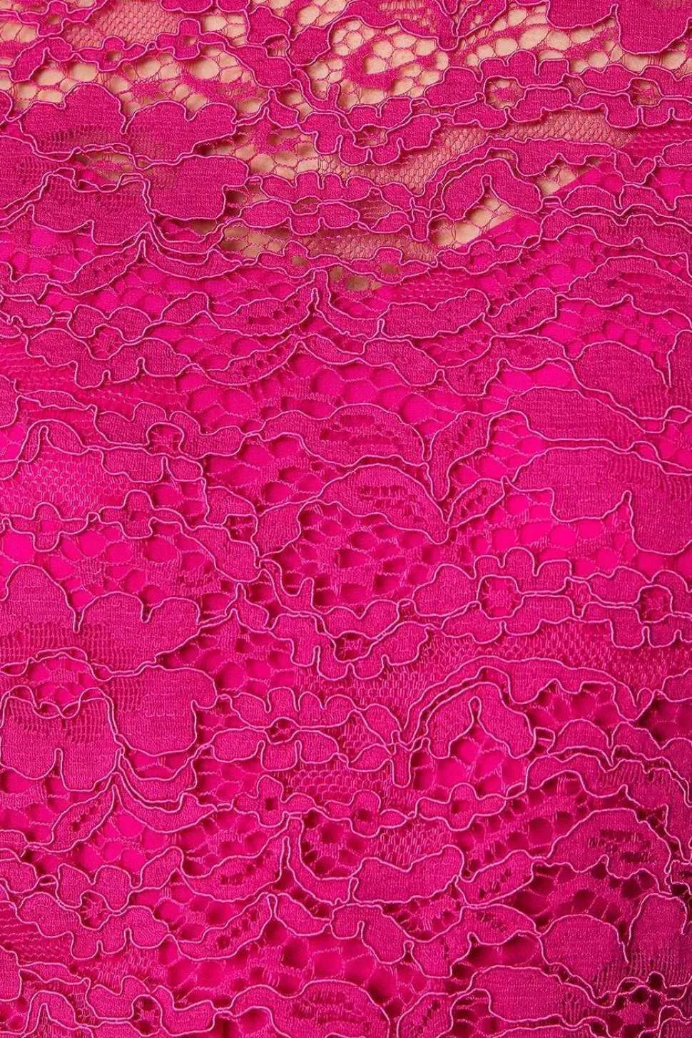 Lace Overlay Pleated Midi Dress