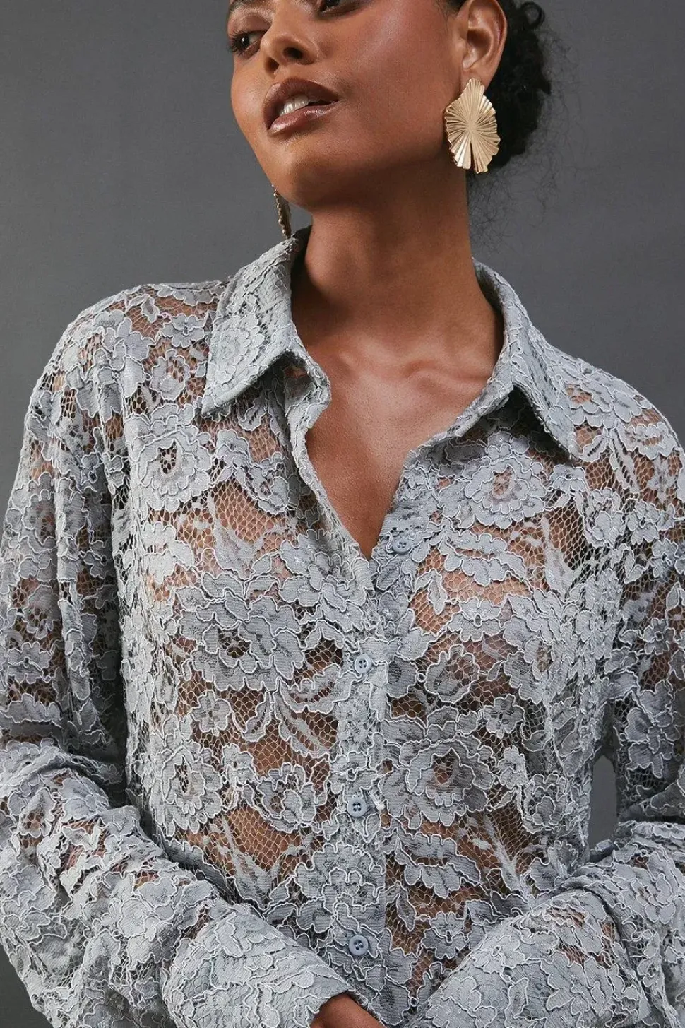 Lace Oversized Shirt