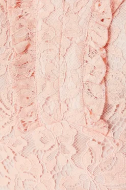 Lace Ruffle Front Midi Dress