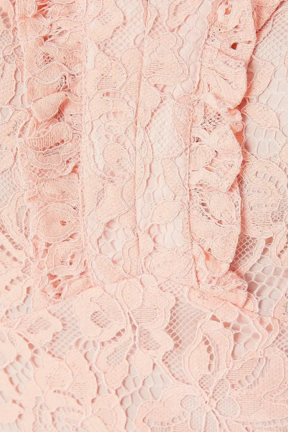 Lace Ruffle Front Midi Dress