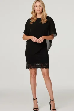 Lace Semi Sheer Poncho Dress