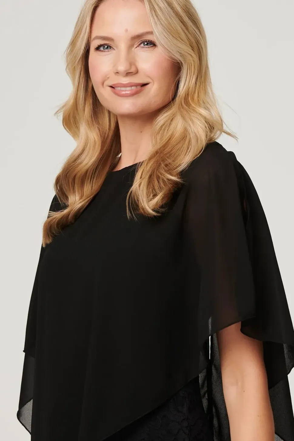 Lace Semi Sheer Poncho Dress