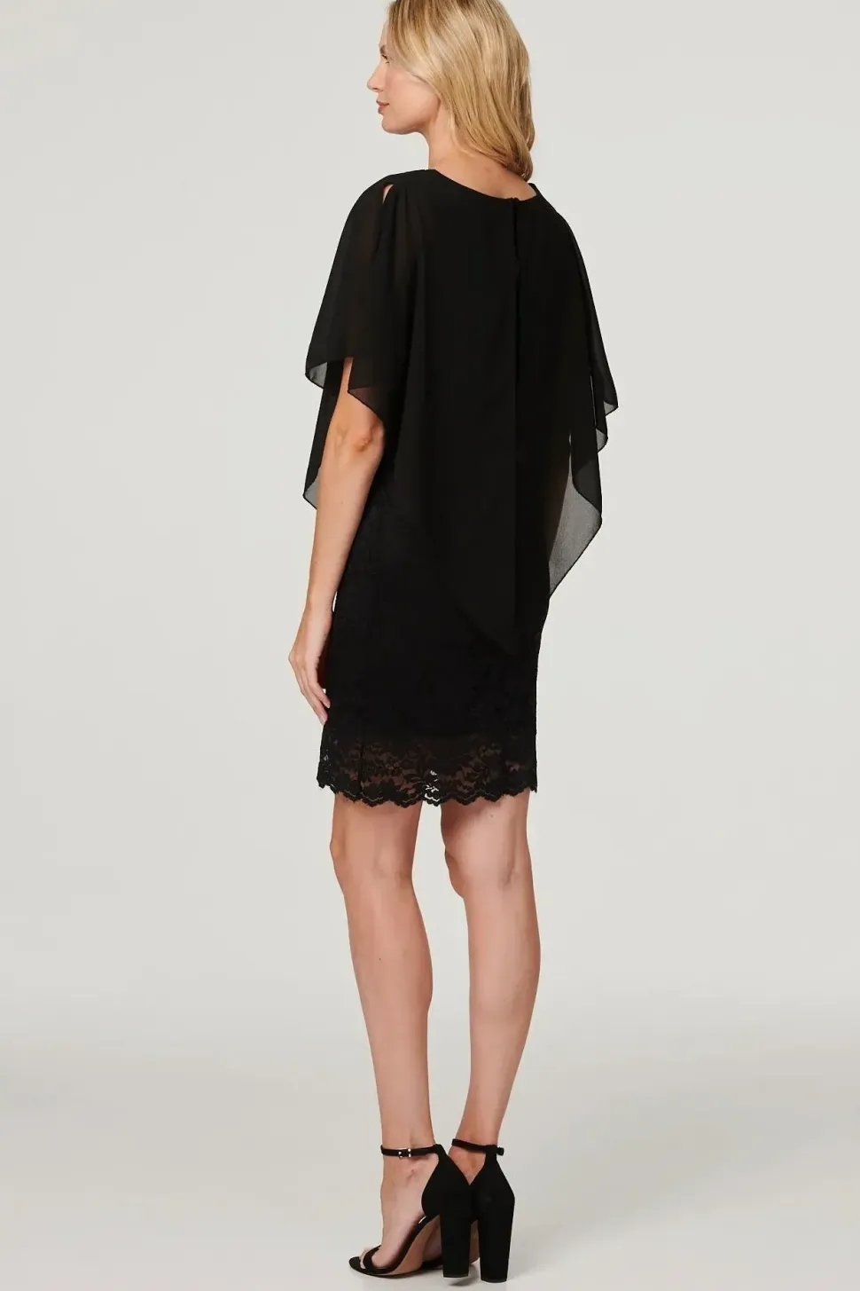 Lace Semi Sheer Poncho Dress