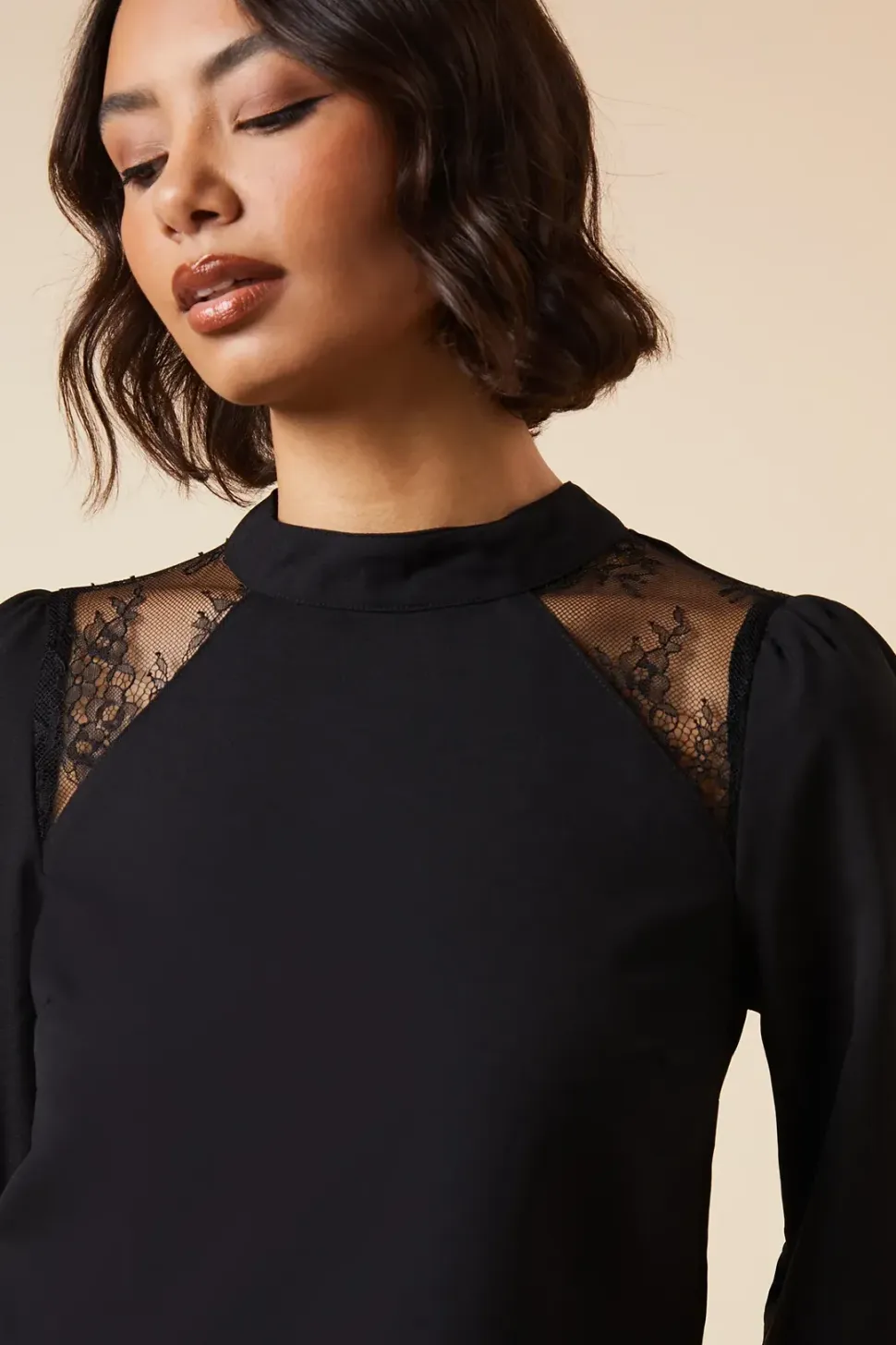 Lace Shoulder Blouse