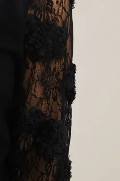 Lace Sleeve High Neck Jumper