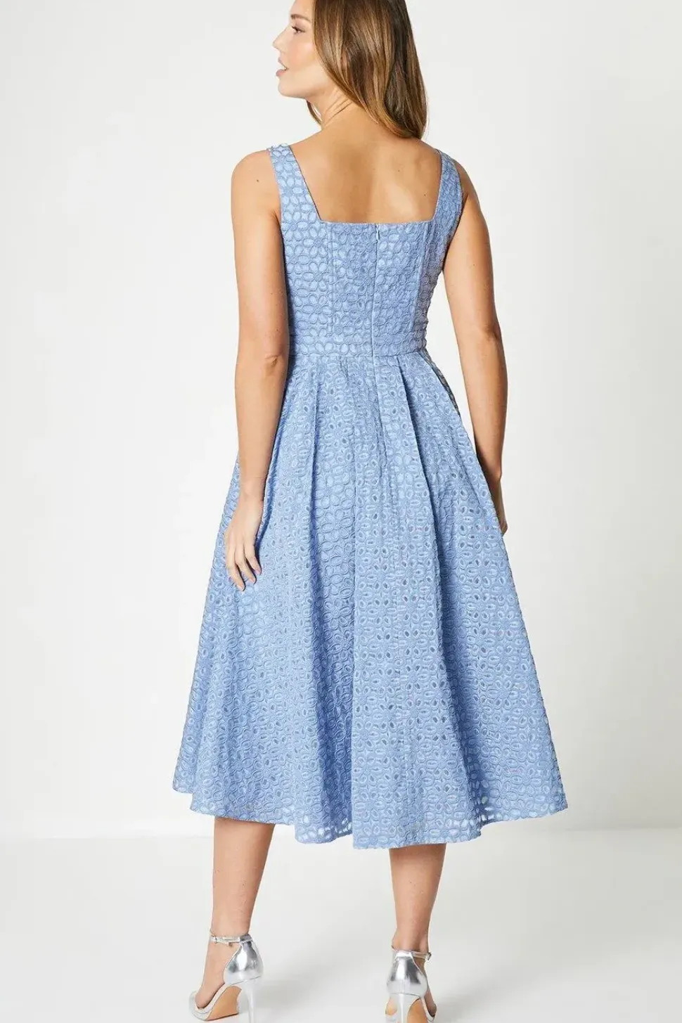 Lace Square Neck Midi Dress