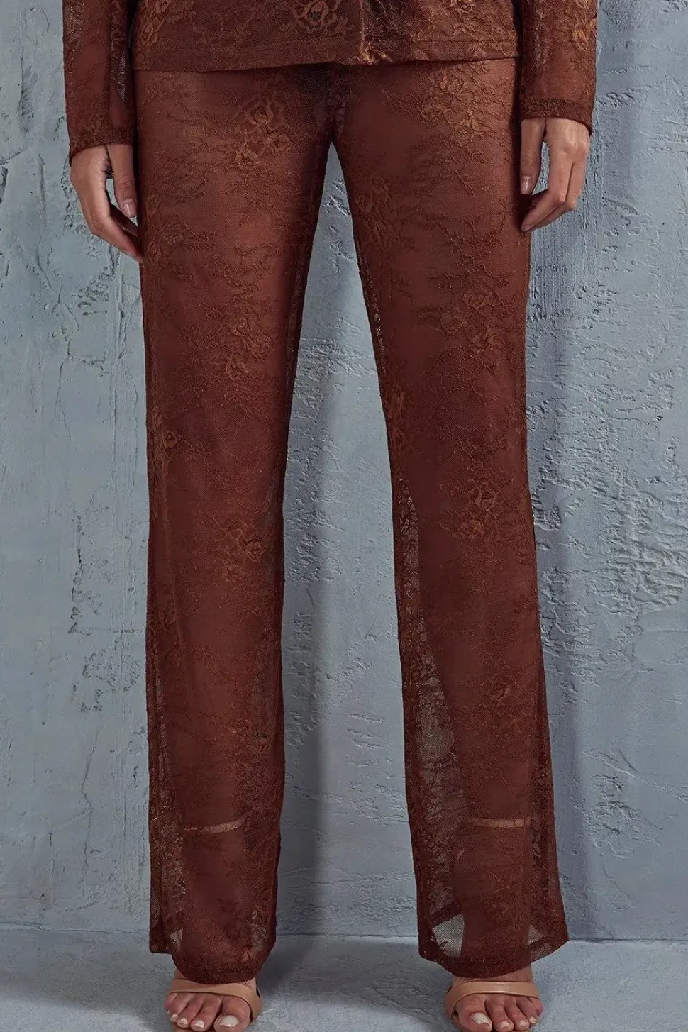 Lace Tailored Flared Trousers