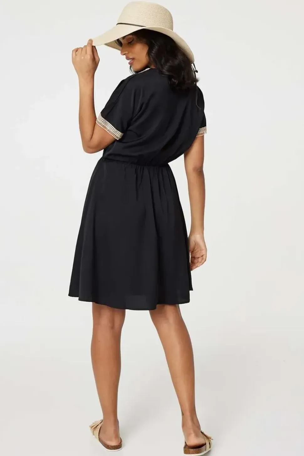 Lace Tassel Waist Tie Short Dress
