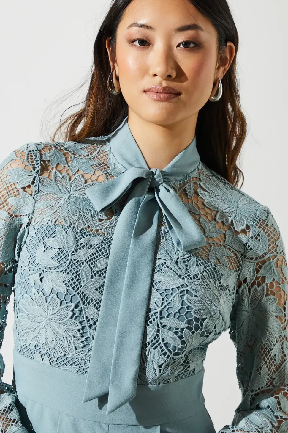 Lace Tie Neck Jumpsuit
