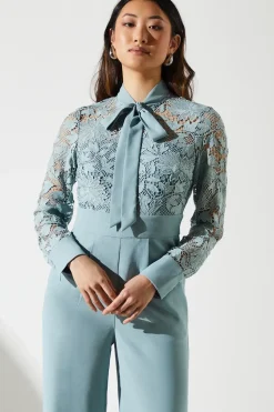 Lace Tie Neck Jumpsuit