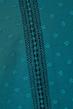 Lace Trim Dobby Blouse