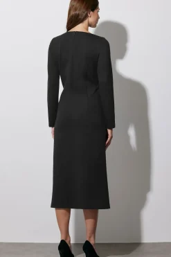 Lace Up Ponte Dress