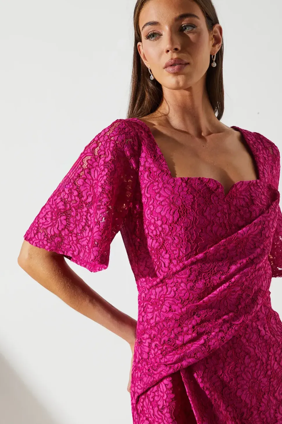 Lace Wrap Wedding Guest Dress