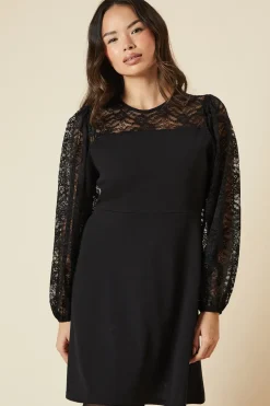 Lace Yoke Mini Dress
