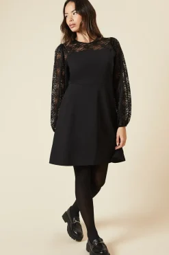 Lace Yoke Mini Dress