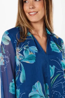 Ladder Trim Insert Overhead Blouse
