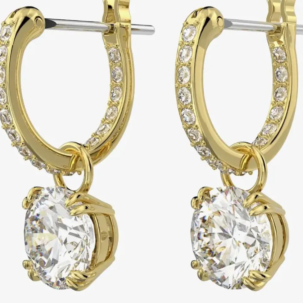 Ladies Constella Gold Plated Hoop Dropper Earrings 5638802